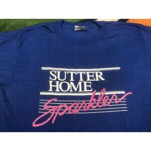Vintage 80s Sutter Home Sparkler Wine Mom Shirt Large Single Stitch Cute Party
